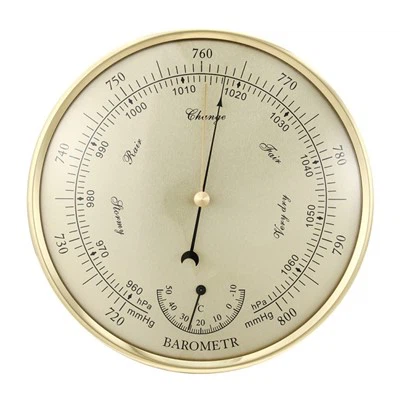 金属温度计和气压计二合一气象站